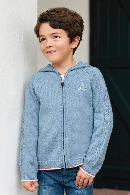 Theo Knit Cardigan – Blue Signature