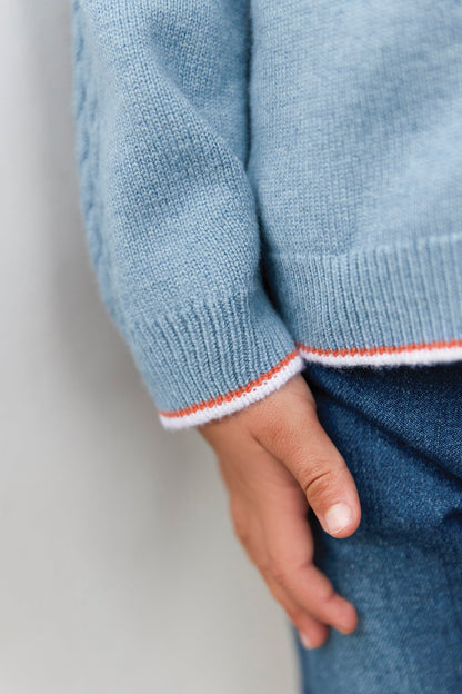 Theo Knit Cardigan – Blue Signature