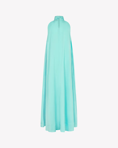Aqua Draped Maxi Dress