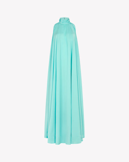 Aqua Draped Maxi Dress