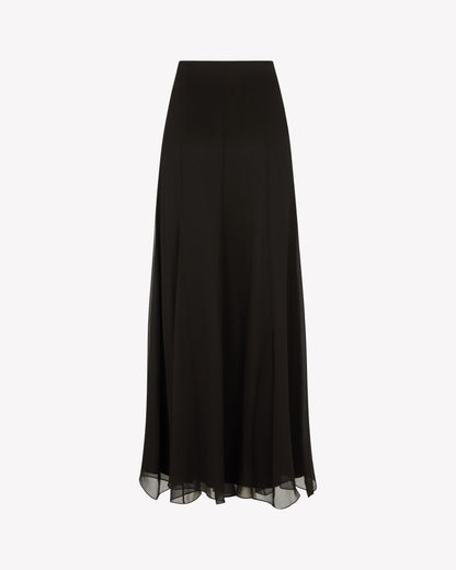 Valeria Silk Georgette Skirt – Black