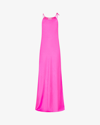 Fuchsia Gathered Maxi Dress