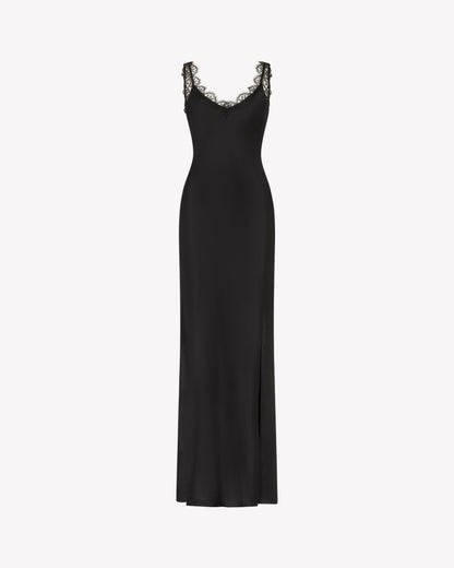 Noir Lace Slip Dress