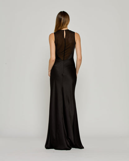 Georgette Evening Dress - Black