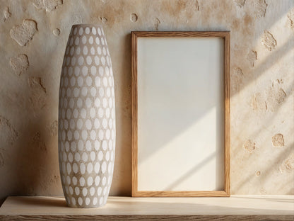 Serenia Hand-Carved Wooden Vase