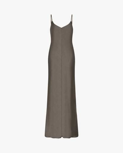 Charcoal Satin Slip Dress