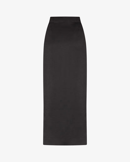 Noir Button Midi Skirt